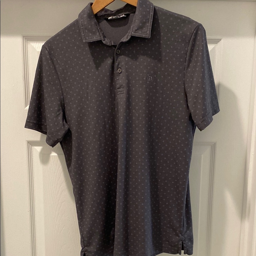 Travis Mathew Gray Polo Shirt with Subtle Pattern